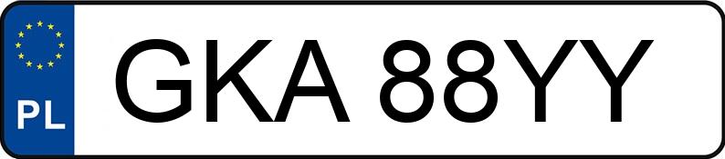 Numer rejestracyjny GKA 88YY posiada VOLKSWAGEN GOLF 1.8 KAT - GKA88YY