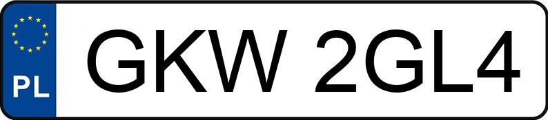 Numer rejestracyjny GKW 2GL4 posiada SAM  - GKW2GL4