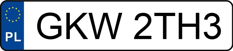 Numer rejestracyjny GKW2TH3 posiada  