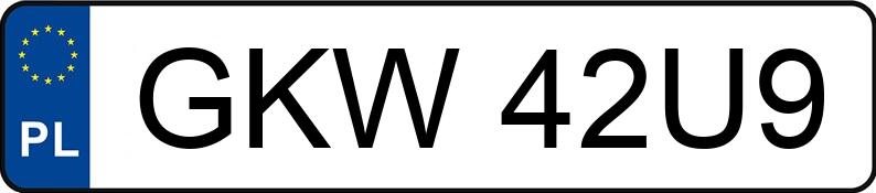 Numer rejestracyjny GKW 42U9 posiada AUDI A4 - GKW42U9