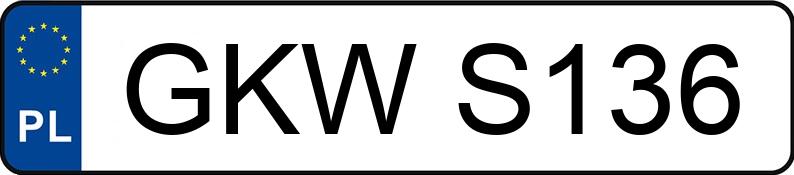 Numer rejestracyjny GKW S136 posiada VOLKSWAGEN GOLF - GKWS136