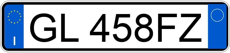 Numer rejestracyjny GL458FZ posiada FERRARI 458
