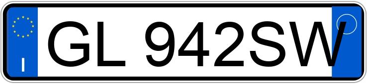 Numer rejestracyjny GL942SW posiada Lync e co 01