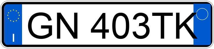 Numer rejestracyjny GN403TK posiada AUDI A3 4a serie