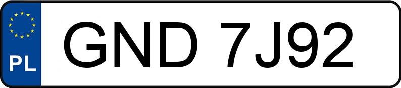 Numer rejestracyjny GND 7J92 posiada TOYOTA YARIS - GND7J92