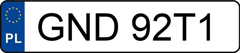 Numer rejestracyjny GND 92T1 posiada TOYOTA COROLLA - GND92T1