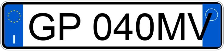 Registreringsnumret GP040MV har  
