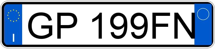 Numer rejestracyjny GP199FN posiada  
