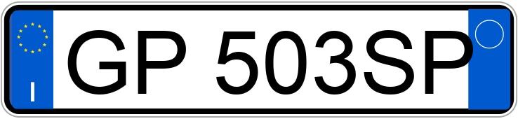 Numer rejestracyjny GP503SP posiada FIAT 500
