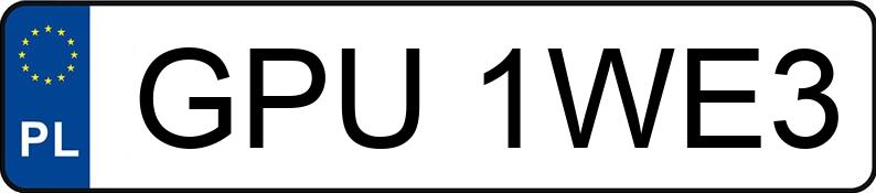 Numer rejestracyjny GPU 1WE3 posiada AUDI A4 1.6 Kat. MR`00 E3 8E A4 1.6 Kat. MR`00 E3 8E - GPU1WE3