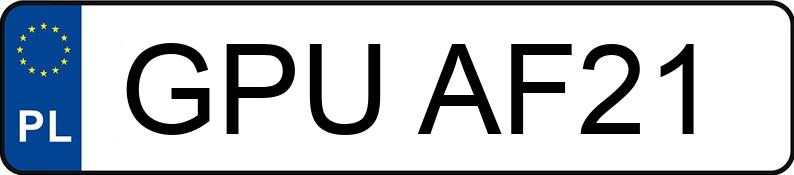 Le numéro d’enregistrement GPU AF21 a NIEWIADÓW A3000 - GPUAF21
