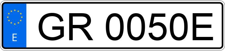 Numer rejestracyjny GR0050E posiada  