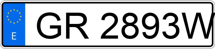 Numer rejestracyjny GR2893W posiada VOLKSWAGEN GOLF