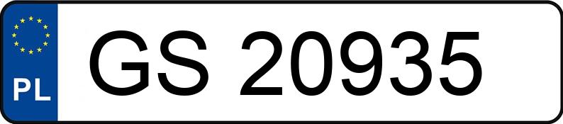 Numer rejestracyjny GS 20935 posiada CHRYSLER GRAND VOYAGER 3.3 KAT - GS20935