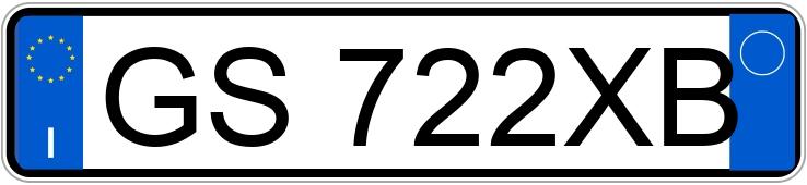 Numer rejestracyjny GS722XB posiada  