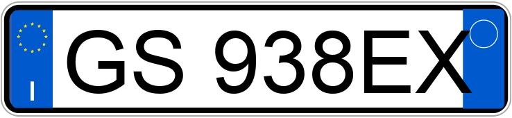 Numer rejestracyjny GS938EX posiada BMW Serie 1