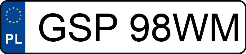 Numer rejestracyjny GSP 98WM posiada CHRYSLER GRAND VOYAGER - GSP98WM