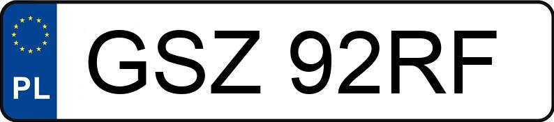 Numer rejestracyjny GSZ 92RF posiada VOLKSWAGEN GOLF 1,9 - GSZ92RF