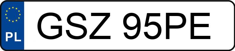 Numer rejestracyjny GSZ 95PE posiada AUDI Cabrio 2.8 Kat. e - GSZ95PE