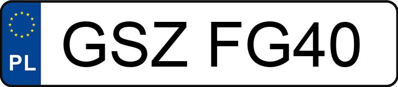 Numer rejestracyjny GSZ FG40 posiada VOLKSWAGEN GOLF - GSZFG40