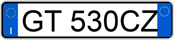 Numer rejestracyjny GT530CZ posiada FIAT Tipo
