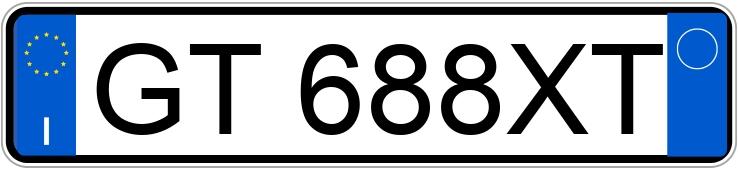 Numer rejestracyjny GT688XT posiada ALFA ROMEO Tonale