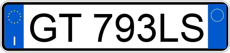 Numer rejestracyjny GT793LS posiada LANCIA Ypsilon 3a serie