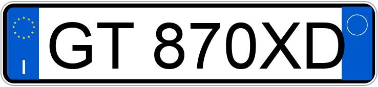 Numer rejestracyjny GT870XD posiada LANCIA Ypsilon 3a serie