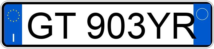 Numer rejestracyjny GT903YR posiada BMW Serie 1