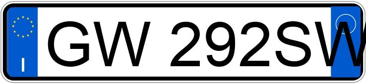 Numer rejestracyjny GW292SW posiada FIAT FIAT PUNTO