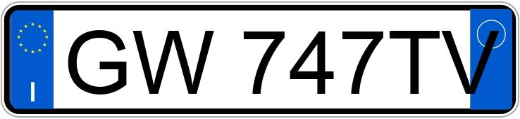 Numer rejestracyjny GW747TV posiada FIAT Panda 3a serie