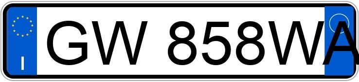 Numer rejestracyjny GW858WA posiada BMW X1