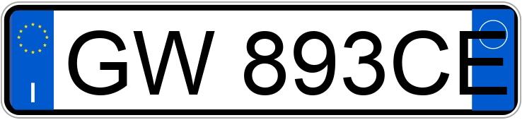 Numer rejestracyjny GW893CE posiada Fiat Camper