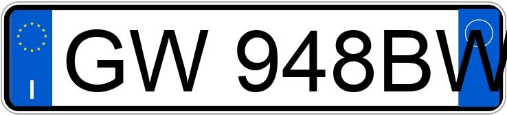 Numer rejestracyjny GW948BW posiada TOYOTA RAV4 4a serie