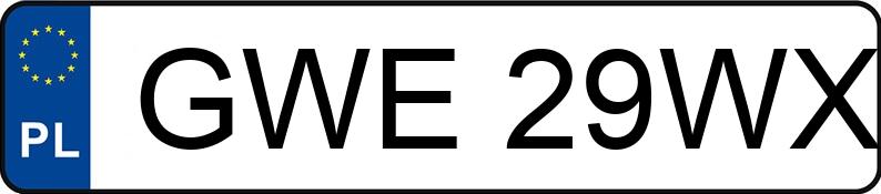 Numer rejestracyjny GWE 29WX posiada MAZDA 121 - GWE29WX