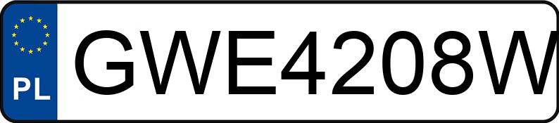 Numer rejestracyjny GWE 4208W posiada PEUGEOT 208 - GWE4208W Numer rejestracyjny GWE 4208W posiada PEUGEOT 208 - GWE4208W