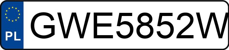 Numer rejestracyjny GWE 5852W posiada SKODA OCTAVIA - GWE5852W Numer rejestracyjny GWE 5852W posiada SKODA OCTAVIA - GWE5852W