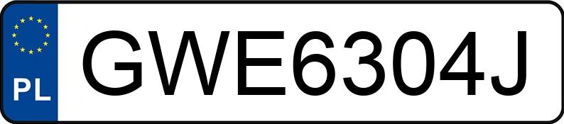 Numer rejestracyjny GWE 6304J posiada VOLKSWAGEN GOLF - GWE6304J