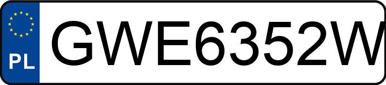 Numer rejestracyjny GWE 6352W posiada PEUGEOT  - GWE6352W