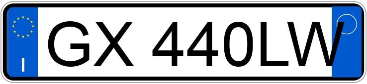 Numer rejestracyjny GX440LW posiada BMW Serie 1