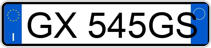 Numer rejestracyjny GX545GS posiada  