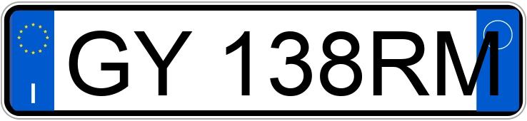 Numer rejestracyjny GY138RM posiada  