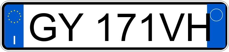 Numer rejestracyjny GY171VH posiada MG MG3