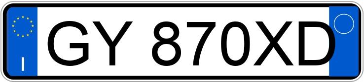 Numer rejestracyjny GY870XD posiada FIAT Sedici