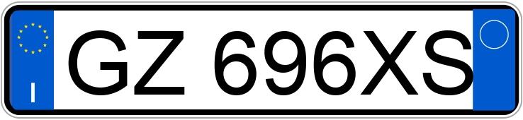 Numer rejestracyjny GZ696XS posiada  