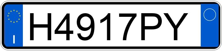 Numer rejestracyjny H4917PY posiada  