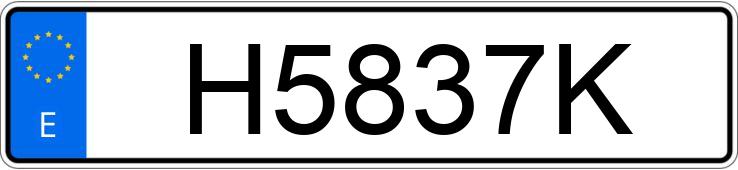 Numer rejestracyjny H5837K posiada SANTANA 2.5