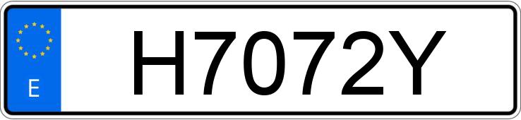 Numer rejestracyjny H7072Y posiada OPEL FRONTERA