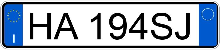 Numer rejestracyjny HA194SJ posiada AUDI A3 4a serie