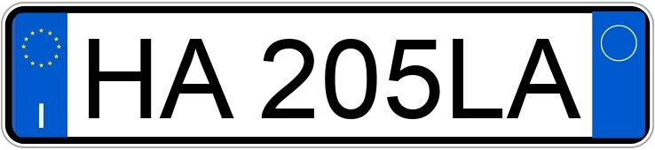 Numer rejestracyjny HA205LA posiada AUDI A3 4a serie Numer rejestracyjny HA205LA posiada AUDI A3 4a serie